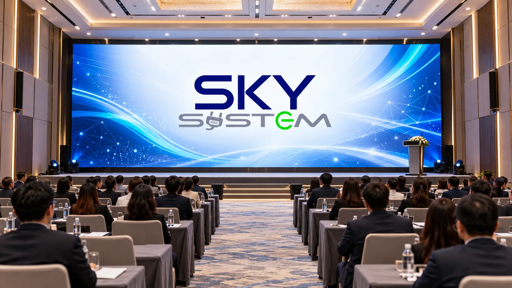 SKY SYSTEM LED wall in a conference and seminar hall